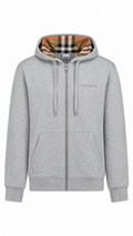 Burberry Hove Check Hoodie - Grey