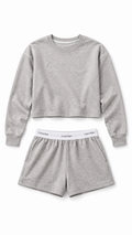 Calvin Klein Womens Pull-On Sweatshirt Grey Heather - Authenticity Guaranteed