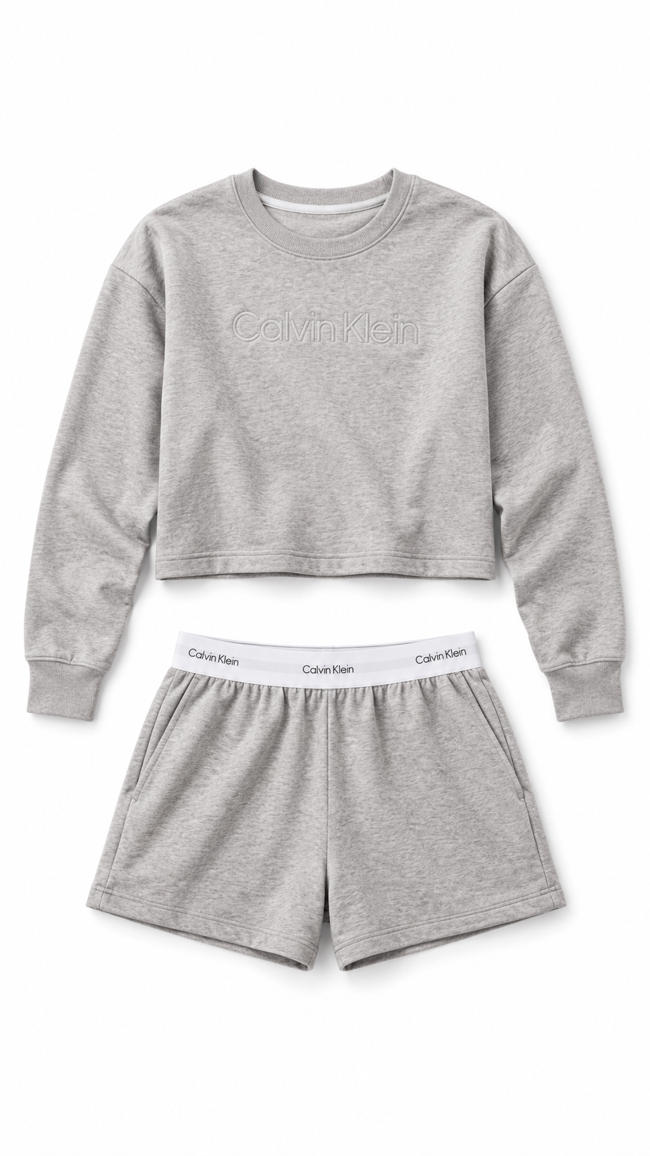 Calvin Klein Womens Pull-On Sweatshirt Grey Heather - Authenticity Guaranteed