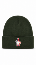 Moncler Grenoble Wool Beanie Hat Green - Authenticity Guaranteed