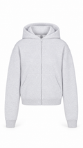 Skims Cotton Fleece Classic Zip-Up Hoodie Heather Grey - Authenticity Guaranteed