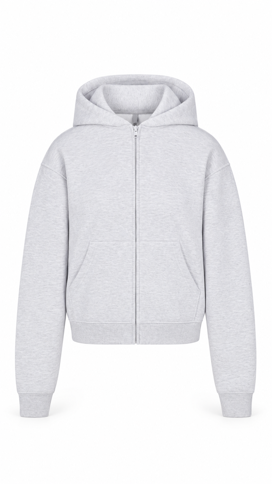Skims Cotton Fleece Classic Zip-Up Hoodie Heather Grey - Authenticity Guaranteed