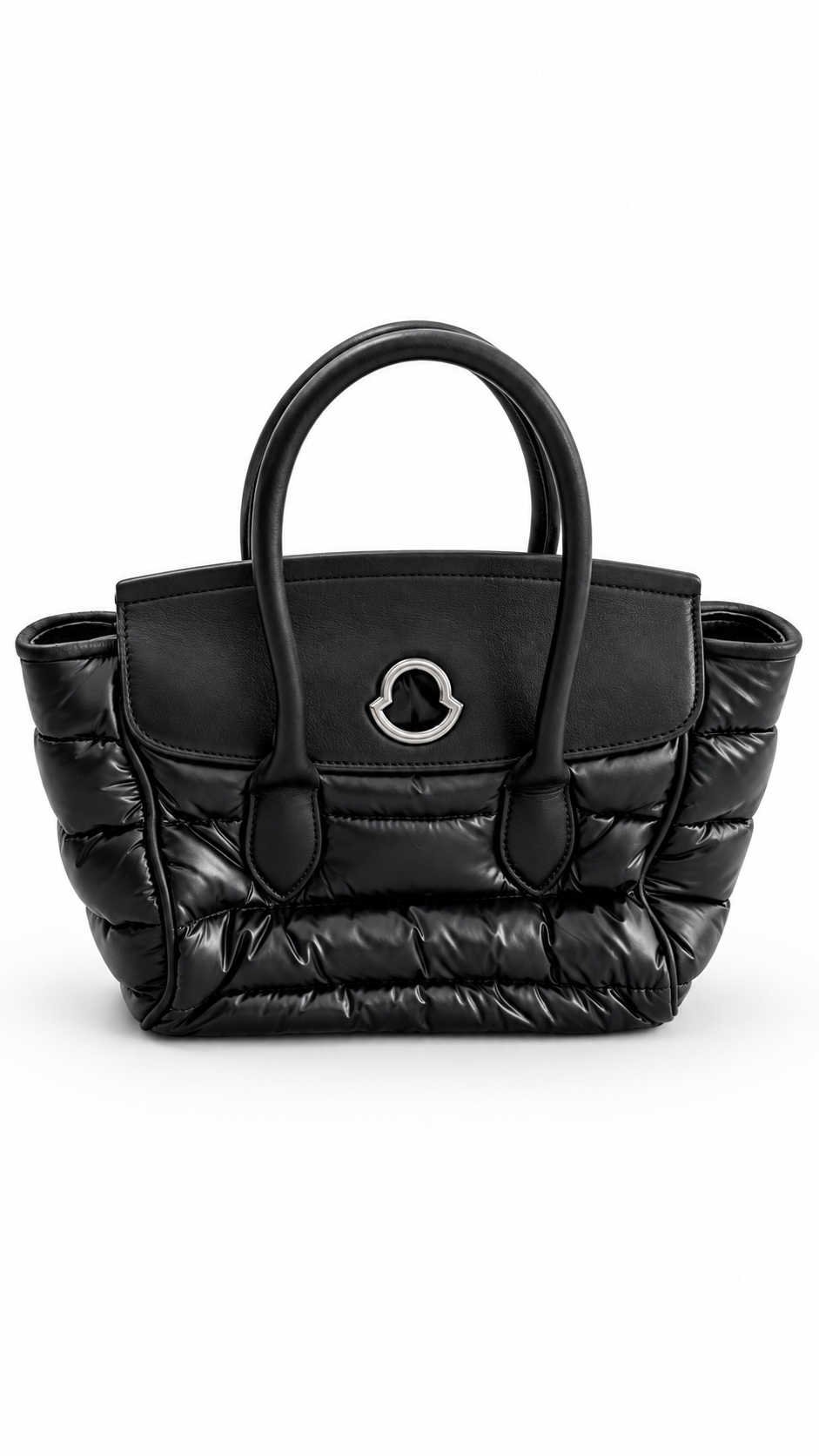 Moncler Black  Down Leather Tote Bag - Authenticity Guaranteed