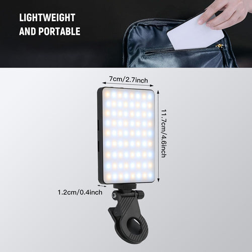 96 LED Adjustable Selfie Light Flash Clip Rechargeable For All Phones & Laptops- New 🏴