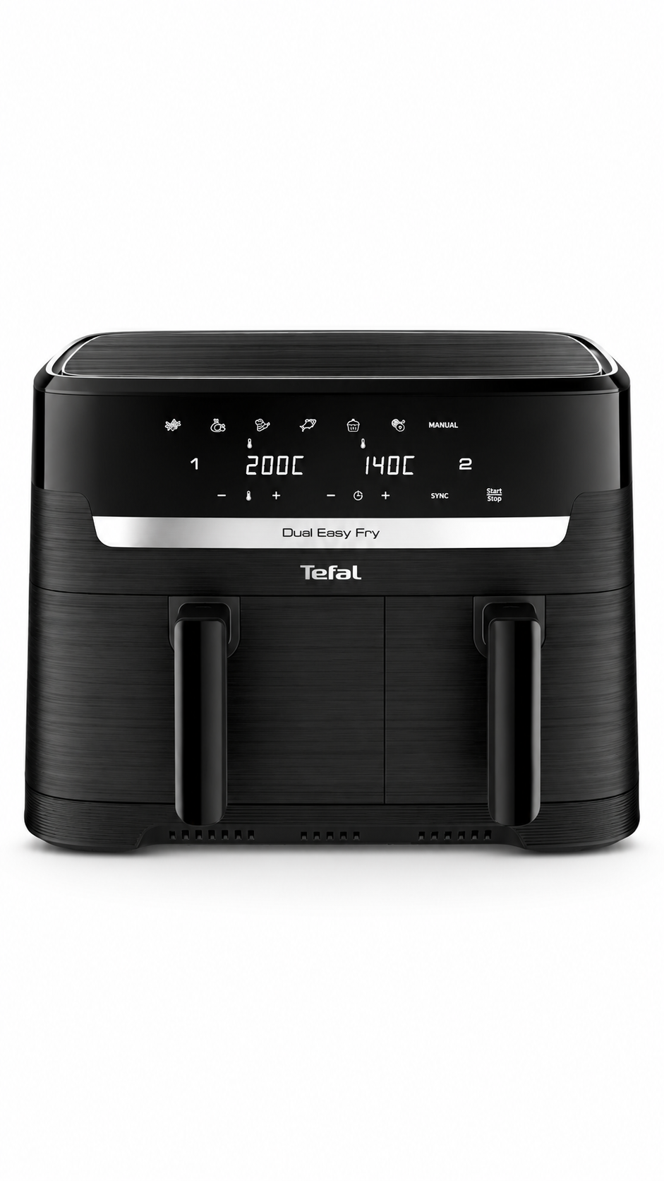 Tefal EY901N40 Dual Drawer Air Fryer Easy Fry 8.3L 6+ Portions 2700W Black