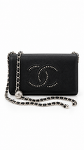 Chanel Classic Timeless Black Leather Wallet Chain Purse - Authenticity Guaranteed