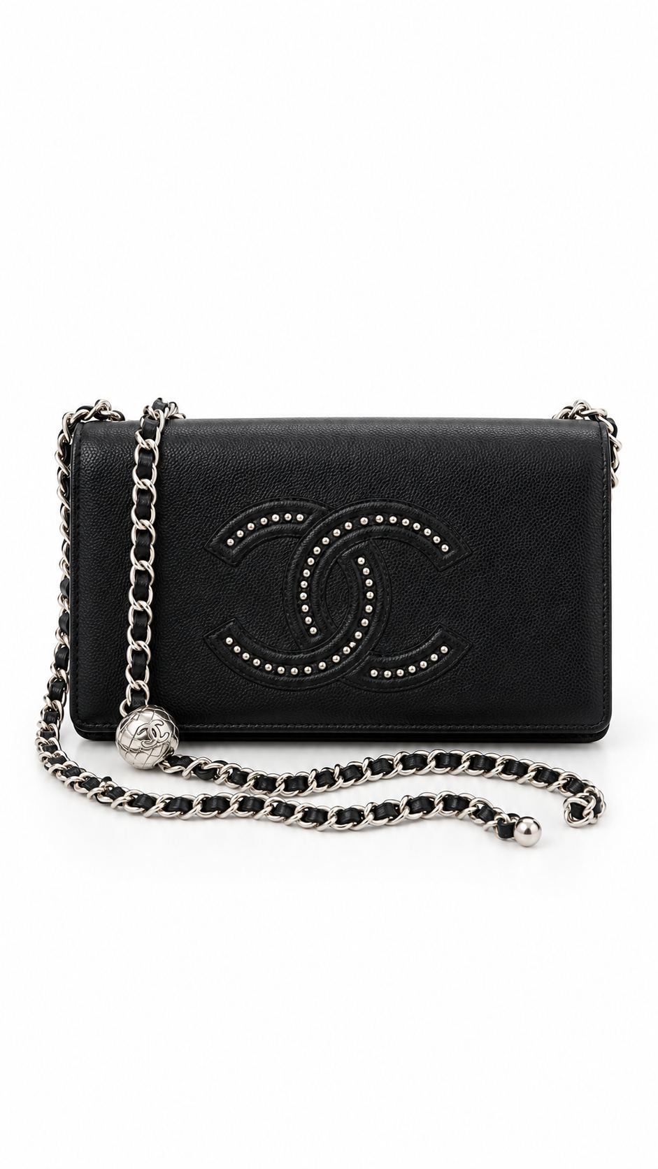 Chanel Classic Timeless Black Leather Wallet Chain Purse - Authenticity Guaranteed