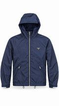 PRADA Men's Windbreaker Jacket Navy Blue - Authenticity Guaranteed