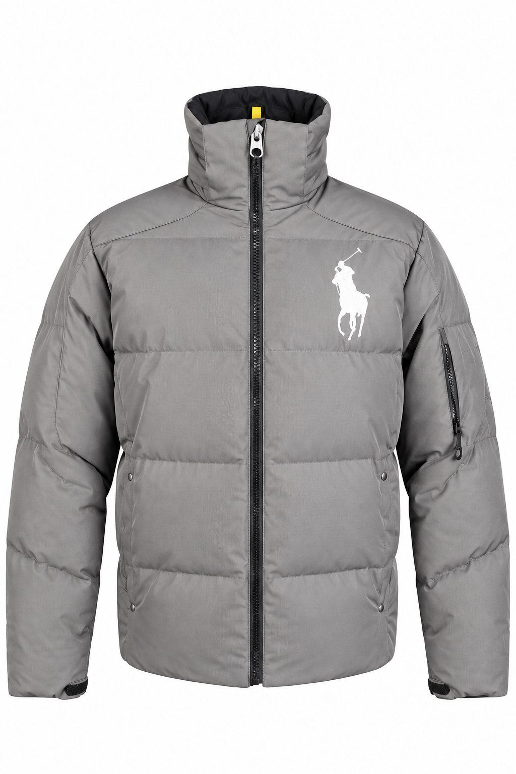 Polo Ralph Lauren Puffer Jacket S Men's Grey Down Large Horse Designer Winter - Authenticity Guaranteed