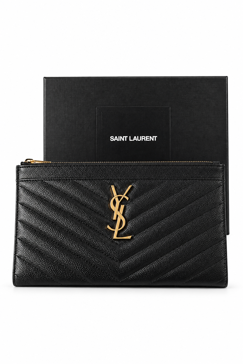 YSL Saint Laurent Black Clutch purse/bag - Authenticity Guaranteed