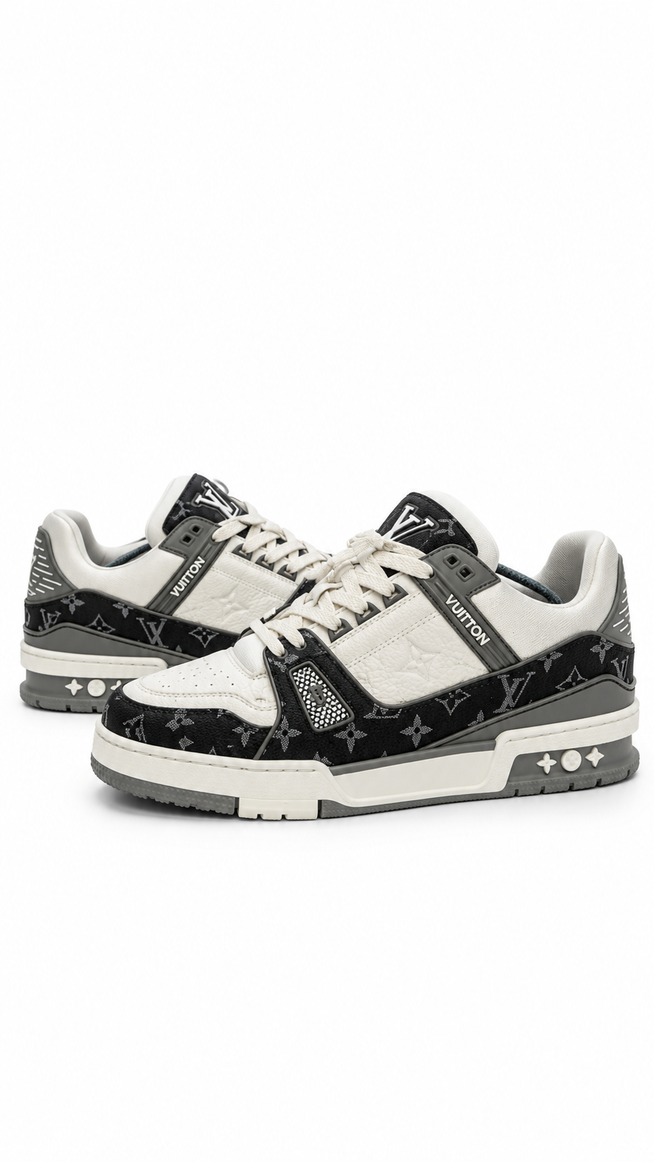 LOUIS VUITTON LV TRAINER GREY WHITE MONOGRAM - Authenticity Guaranteed