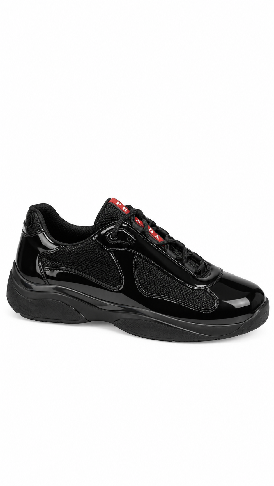 Prada America's Cup Patent Leather Sneakers Black - Authenticity Guaranteed