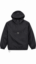 Prada Men's Plaque Logo Windbreaker Black - Authenticity Guaranteed