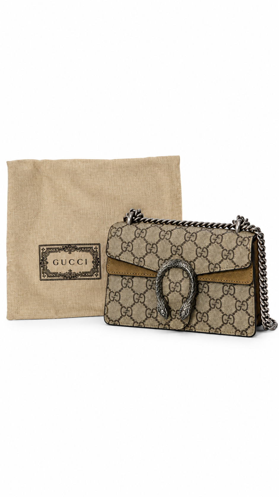 Gucci  Dionysus GG Supreme Super Mini Bag - Authenticity Guaranteed
