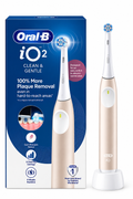 Oral-B iO2 Pink Electric Toothbrush Rechargeable with Smart Pressure Sensor + 1