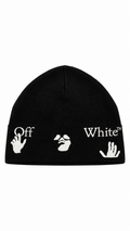 Off-White Black Knit Beanie Hat Graphic Print - Authenticity Guaranteed