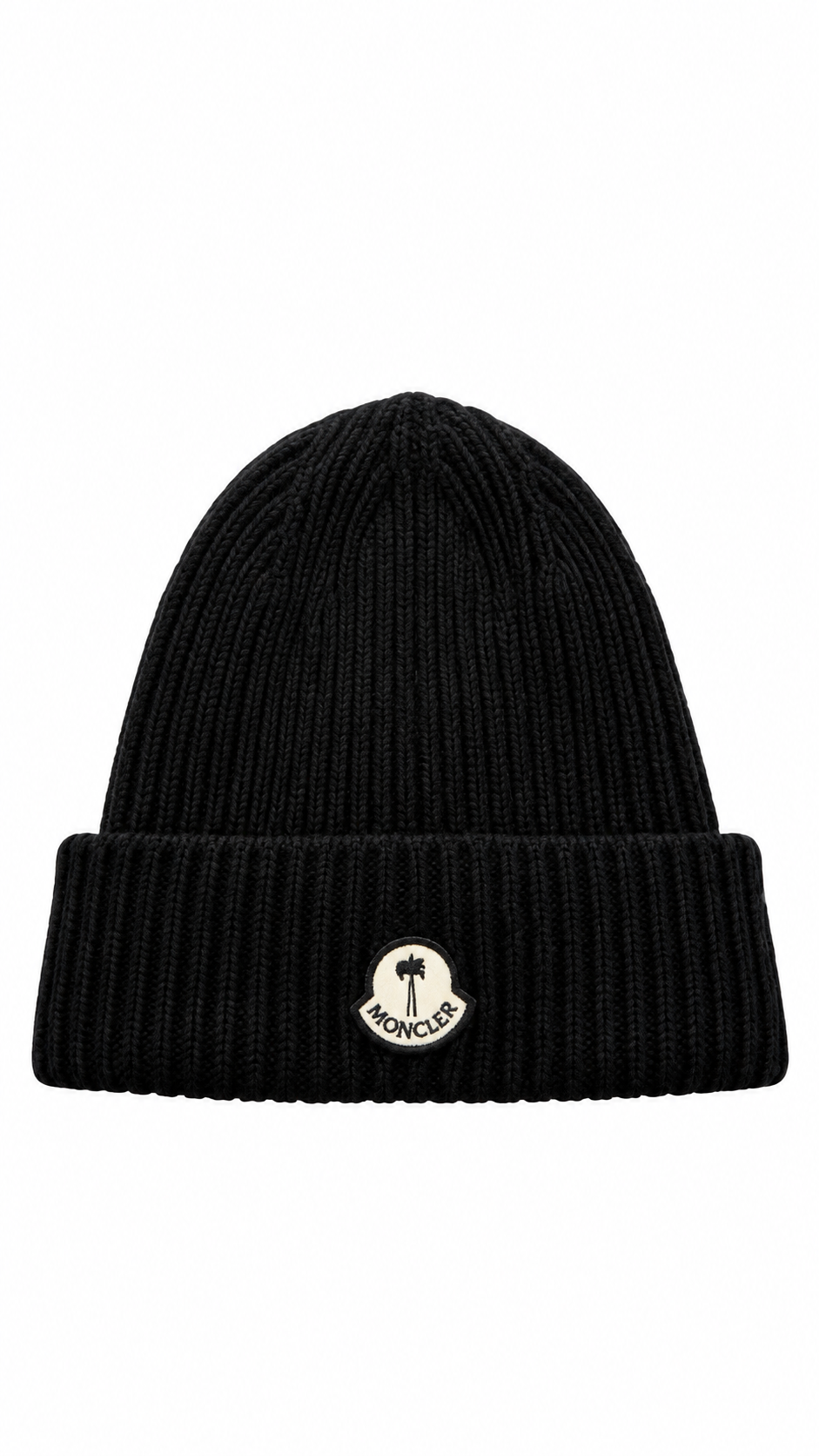 Moncler Palm Angels Black Tricot Beanie - Authenticity Guaranteed