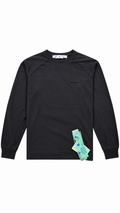 Off-White Men's Logo Print Long Sleeve T-Shirt Charcoal - Authenticity Guaranteed