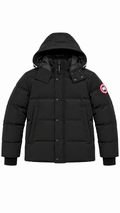 Canada Goose Black Hooded Down Puffer Jacket Fusion M Arctic Program Logo