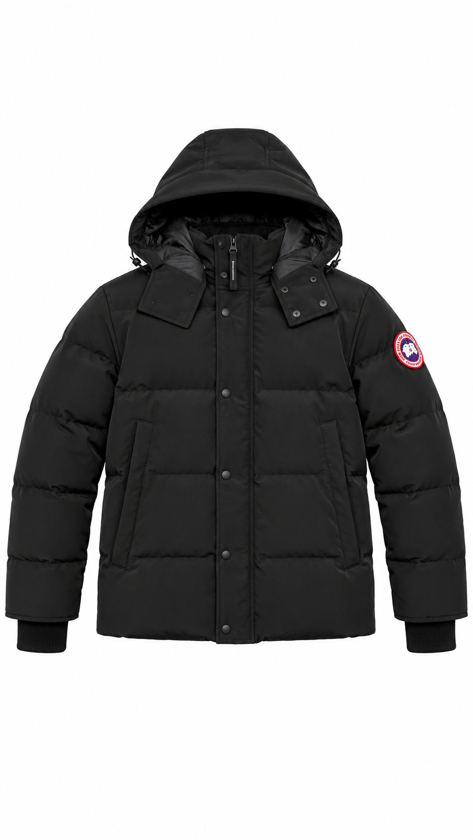Canada Goose Black Hooded Down Puffer Jacket Fusion M Arctic Program Logo