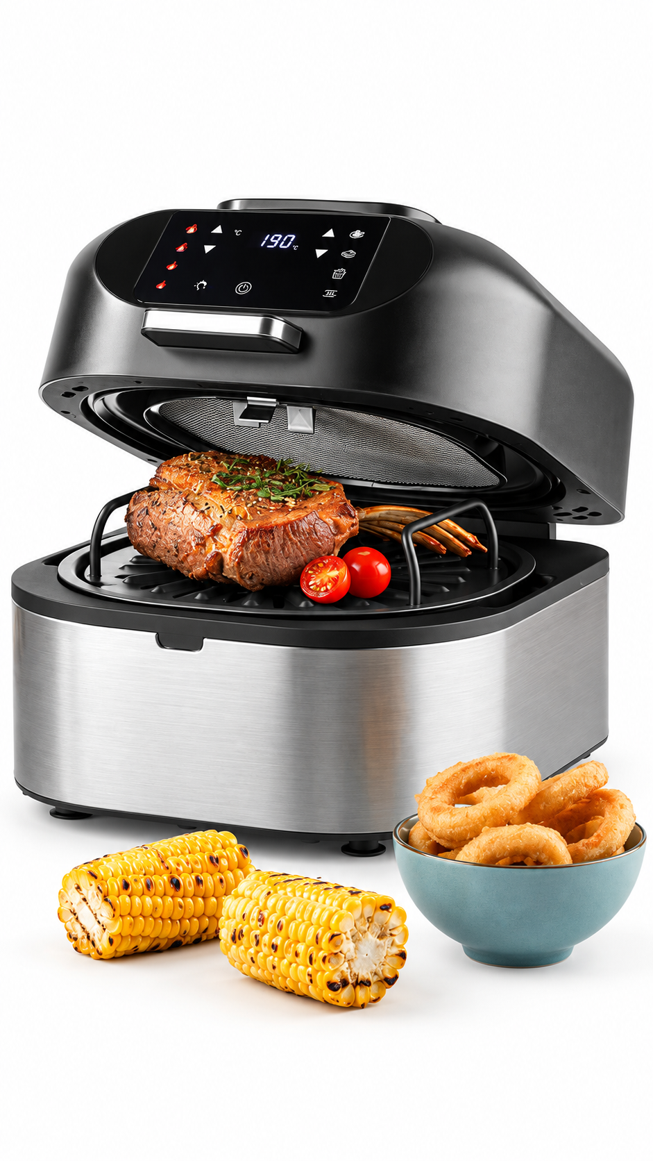 Salter Crisp & Go Portable Air Fryer - Interchangeable, Batch Cooking, 4 Presets