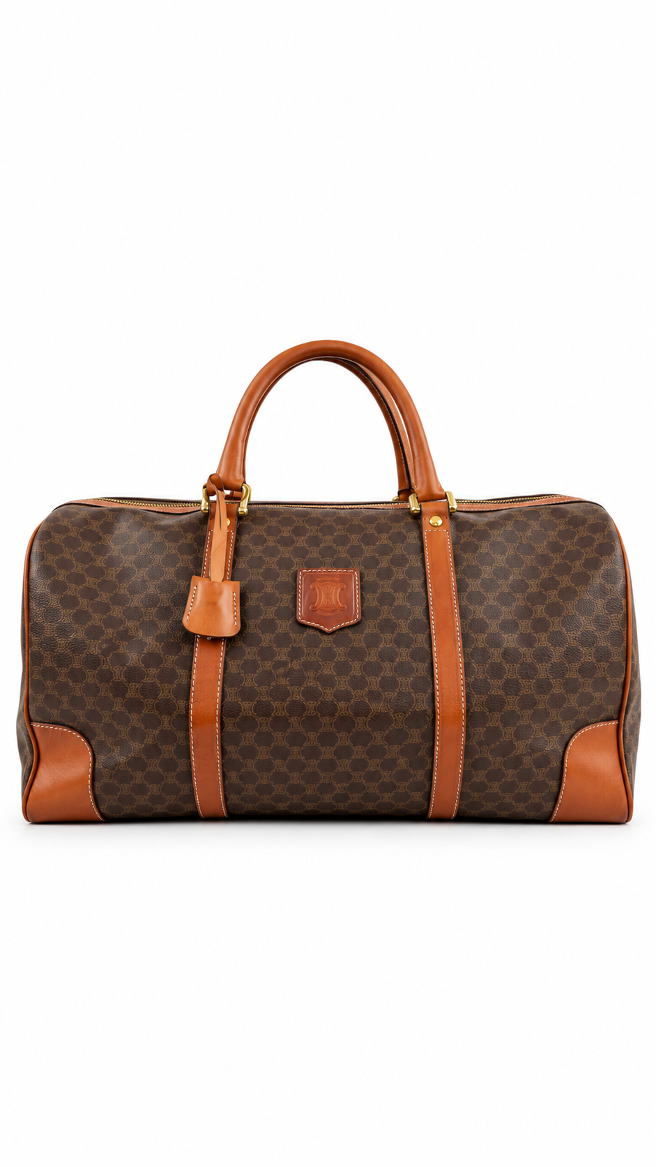 CELINE Brown Macadam Duffle/Boston Bag - Authenticity Guaranteed