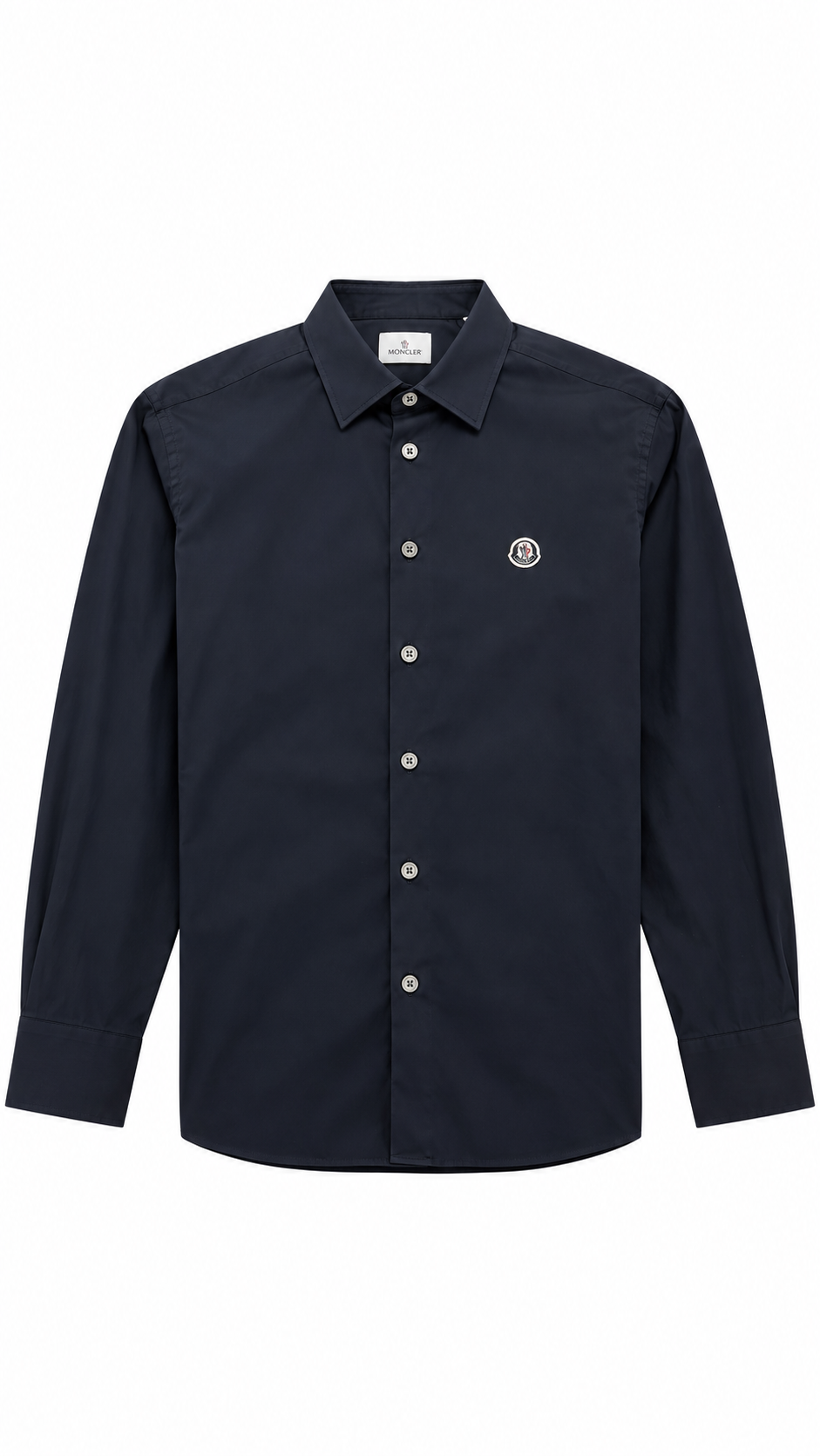Burberry Men's Plaque Logo Long Sleeve Shirt Navy - Authenticity Guaranteed