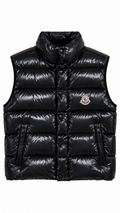 Moncler TIBB Gilet Black Men’s Puffer Waistcoat Full Zip Logo - Authenticity Guaranteed