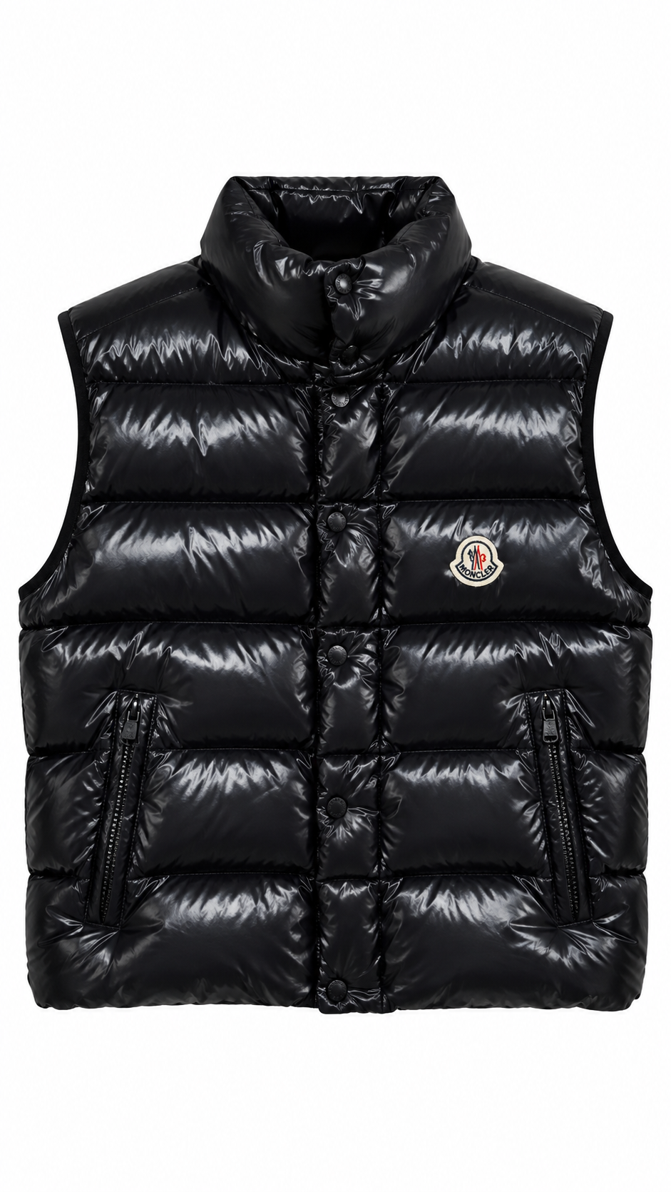 Moncler TIBB Gilet Black Men’s Puffer Waistcoat Full Zip Logo - Authenticity Guaranteed