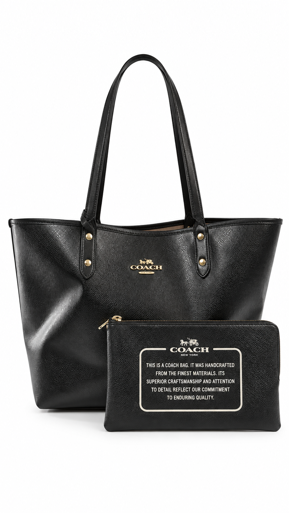 Coach Reversible Tote Bag with Pouch I Authenticity Guaranteed