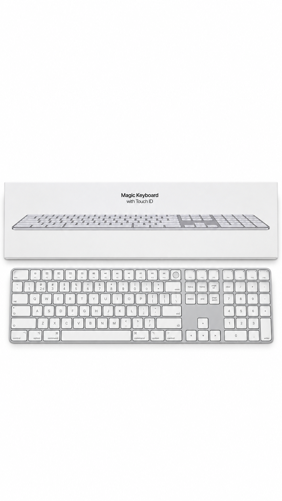 APPLE MAGIC KEYBOARD WITH NUMERIC KEYPAD TOUCH ID SILVER WIRELESS A2520