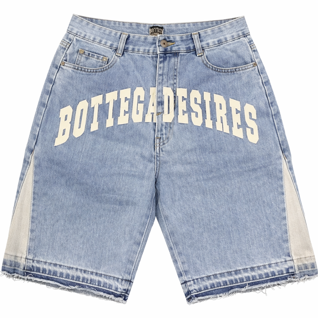 Bottega Desires Blue vanity Denim Shorts Size-M