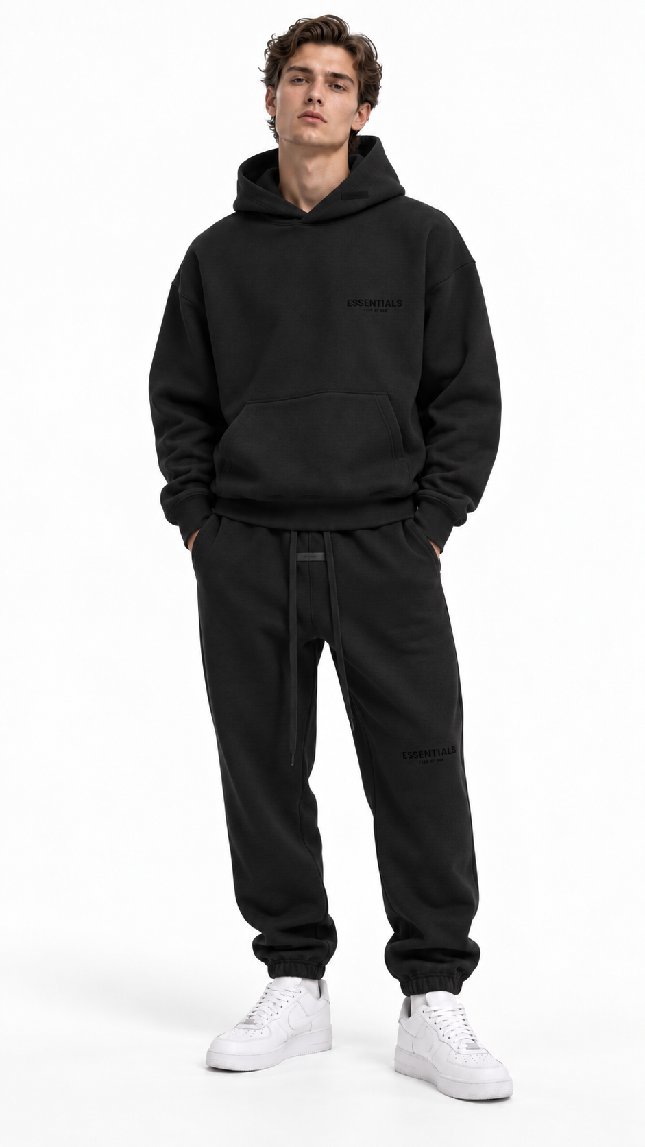 FEAR OF GOD ESSENTIALS BLACK TRACKSUIT (SS22)