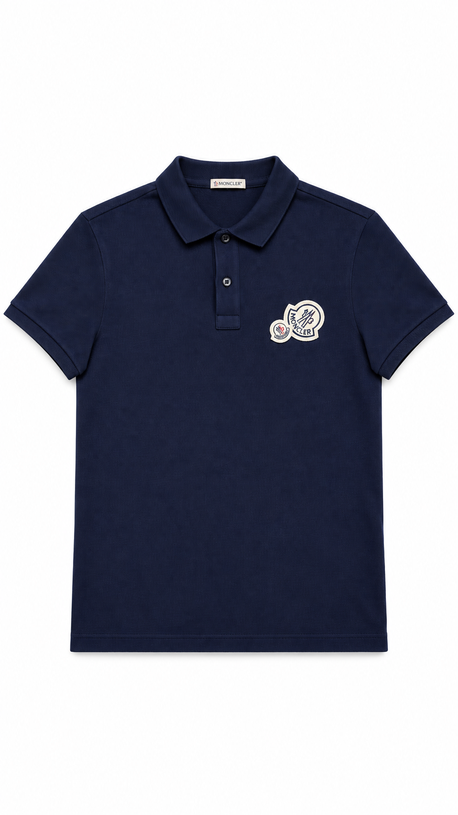 Moncler Double Logo Polo Navy I Authenticity Guaranteed