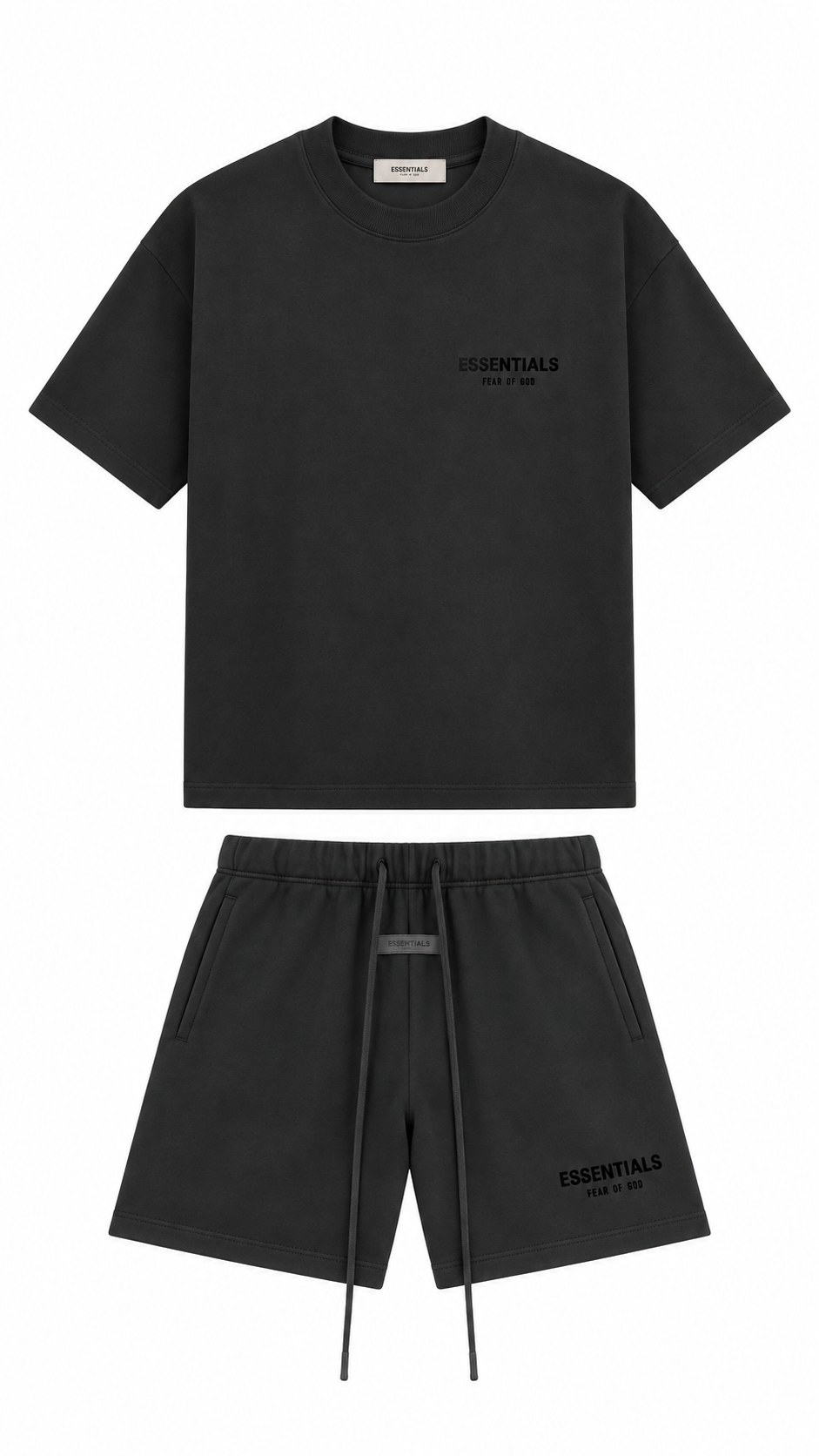 SS22 BLACK ESSENTIALS SHORT SET