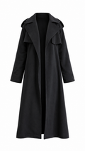 SKIMS Boyfriend Fleece Trench Coat Onyx I Authenticity Guaranteed