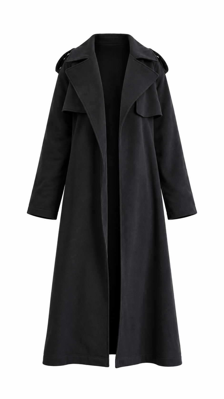 SKIMS Boyfriend Fleece Trench Coat Onyx I Authenticity Guaranteed