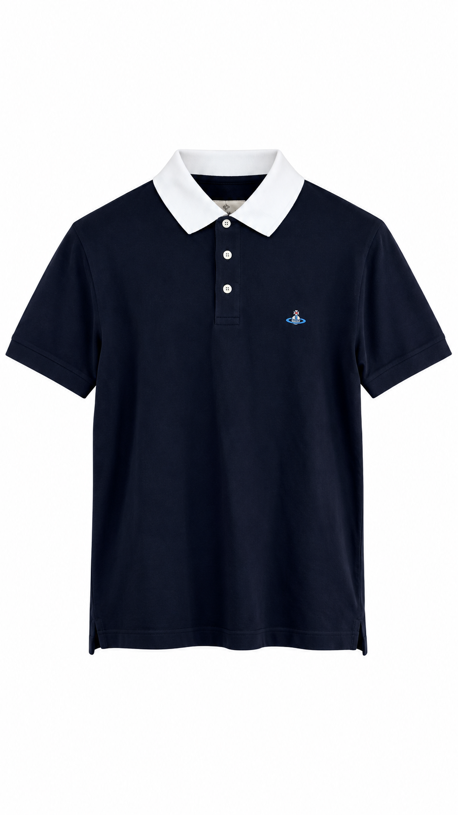 Vivienne Westwood Dark Blue Contrast Collar Polo Shirt I Authenticity Guaranteed