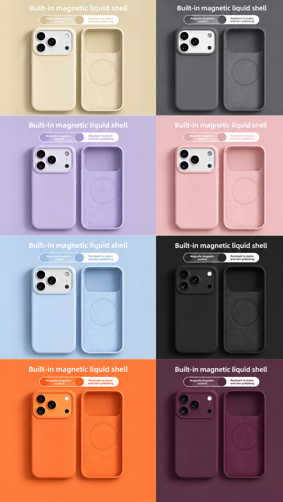 Magnetic Silicone Case for iPhone 18 Pro Max & 18 Pro Soft Bumper Cover