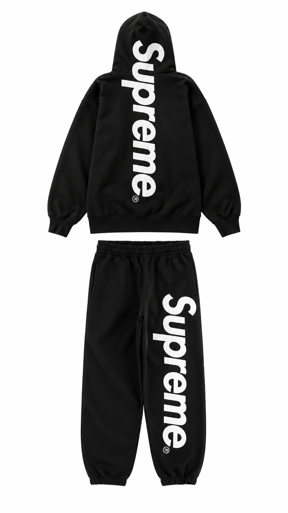 SUPREME BLACK WHITE TRACKSUIT