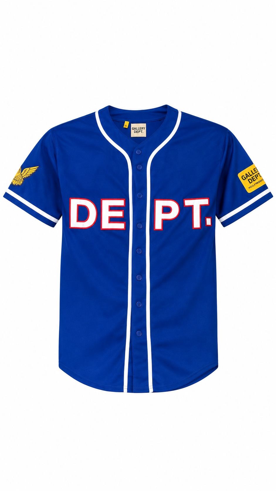 Gallery Dept Men's DEPT Baseball Short Sleeve Shirt Blue I Authenticity Guaranteed