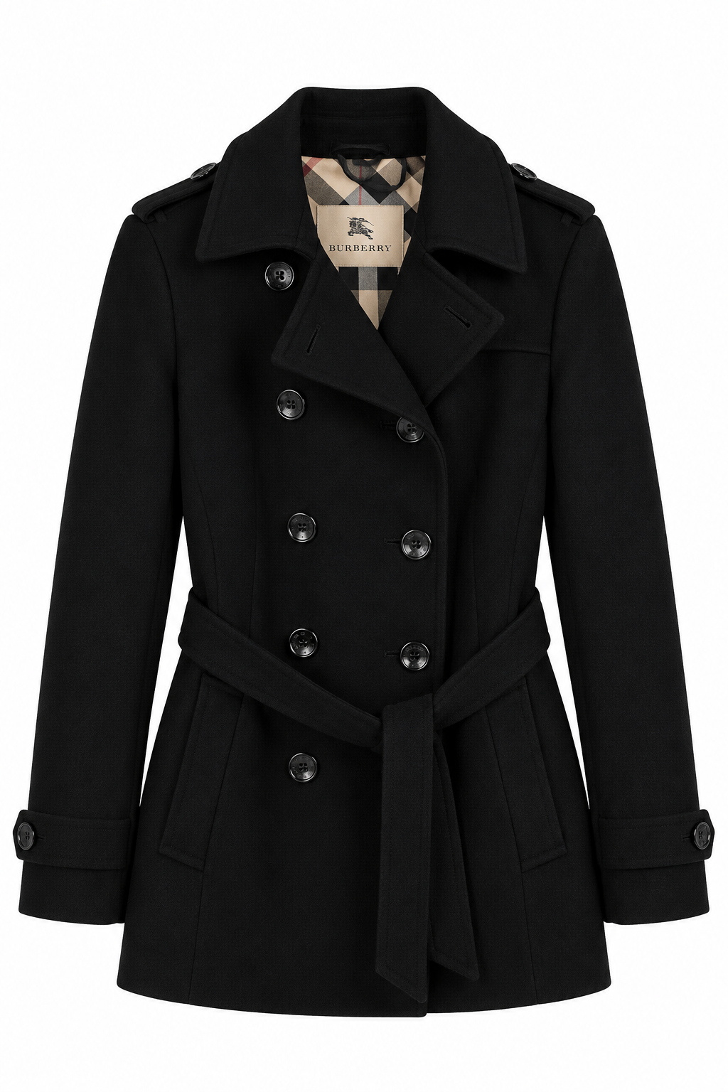 Burberry Brit Double Breasted Coat Jacket Trench Wool Cashmere I Authenticity Guaranteed