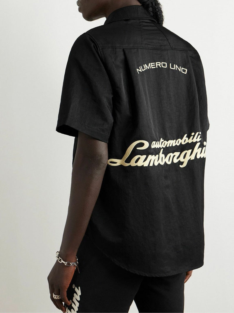 Rhude Black Lamborghini Logo-Embroidered Shirt - L