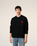 Ami Paris Black Sweater With Ami De Coeur - M