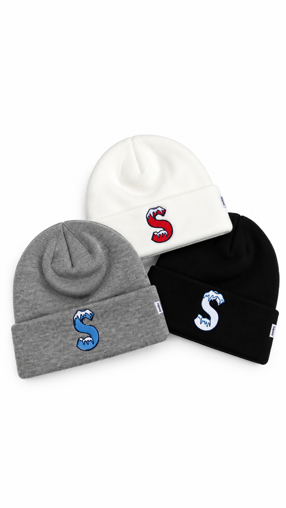 New Era Cuffed Knit Beanie Hat S Logo Ice