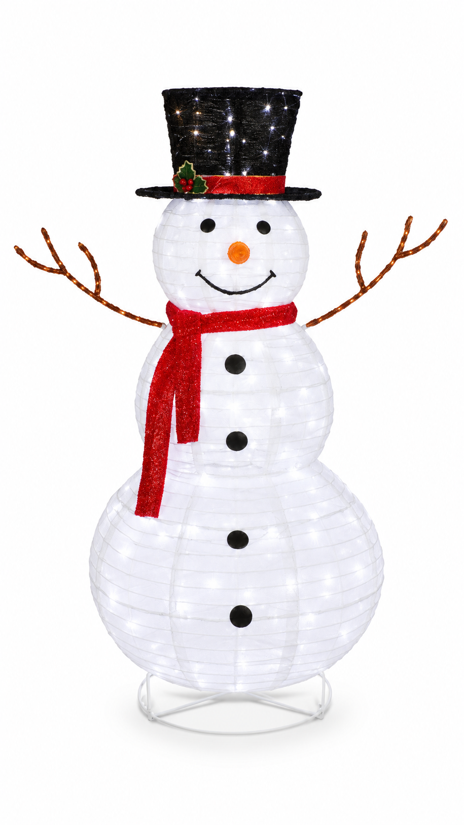 120CM Lighted Snowman Outdoor Christmas Decoration with 90 LED Lights Xmas Décor