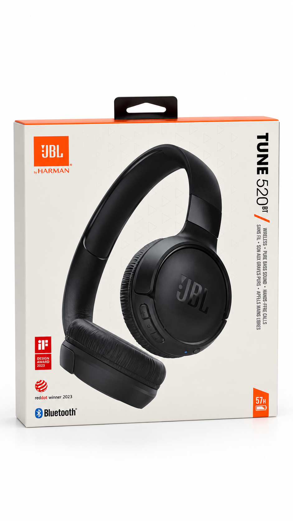 JBL Tune 520BT Wireless Bluetooth Headphones - BLACK