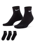 Nike Black Ankle Everyday Cushioned Crew Socks 3 Pack 🔌