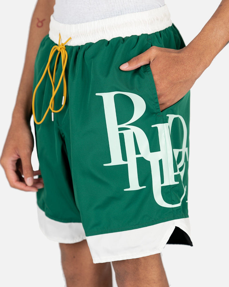 Rhude Side Logo Shorts - Forest Green - Large 🔌