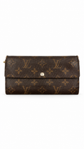 Louis Vuitton Sarah Monogram Long Wallet Brown I Authenticity Guaranteed